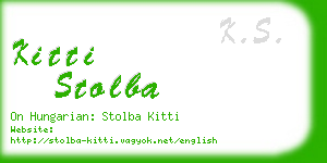 kitti stolba business card